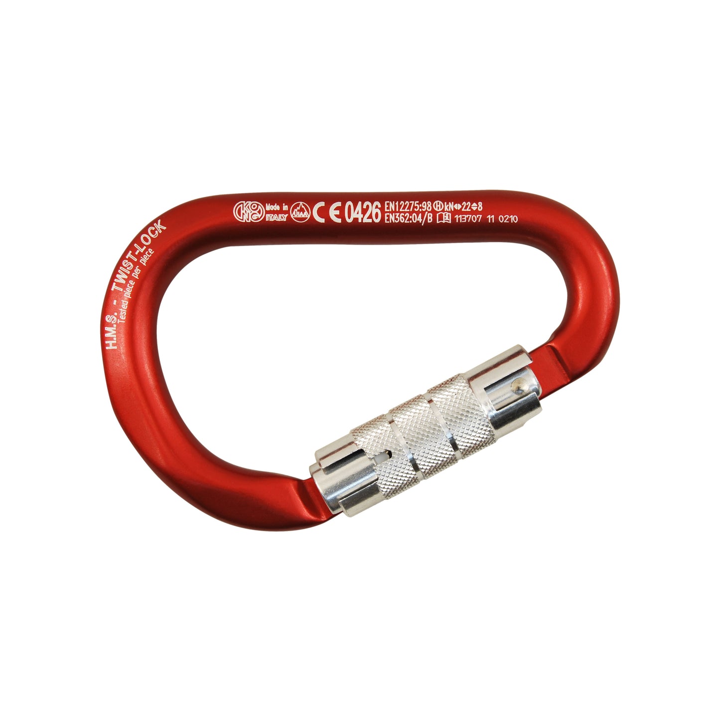 HMS Classic Twist Lock Carabiner Secure &amp; Easy to Use
Key Features: 


Aluminum Construction:  Crafted from lightweight yet strong aluminum with a reliable 2-action twist lock sleeve.


Wide Pea